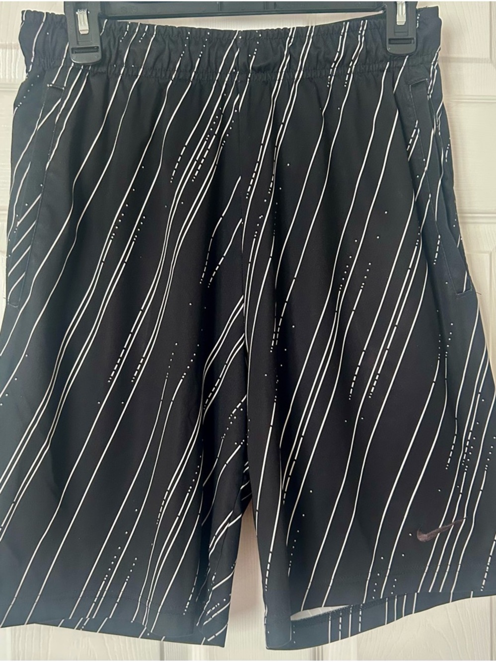 Nike Black Shorts with White Pinstripe Detail